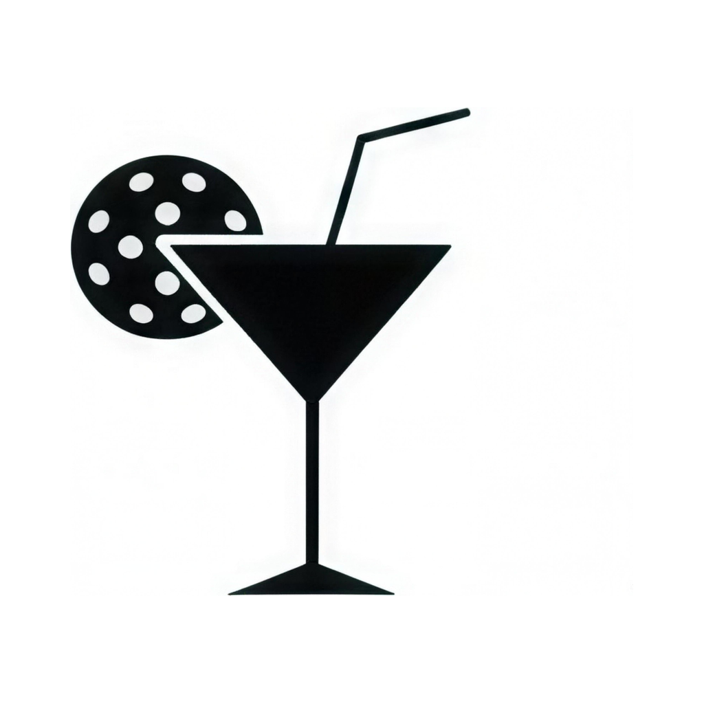 Dink Ink Dink and Drink pickleball ball stamp design