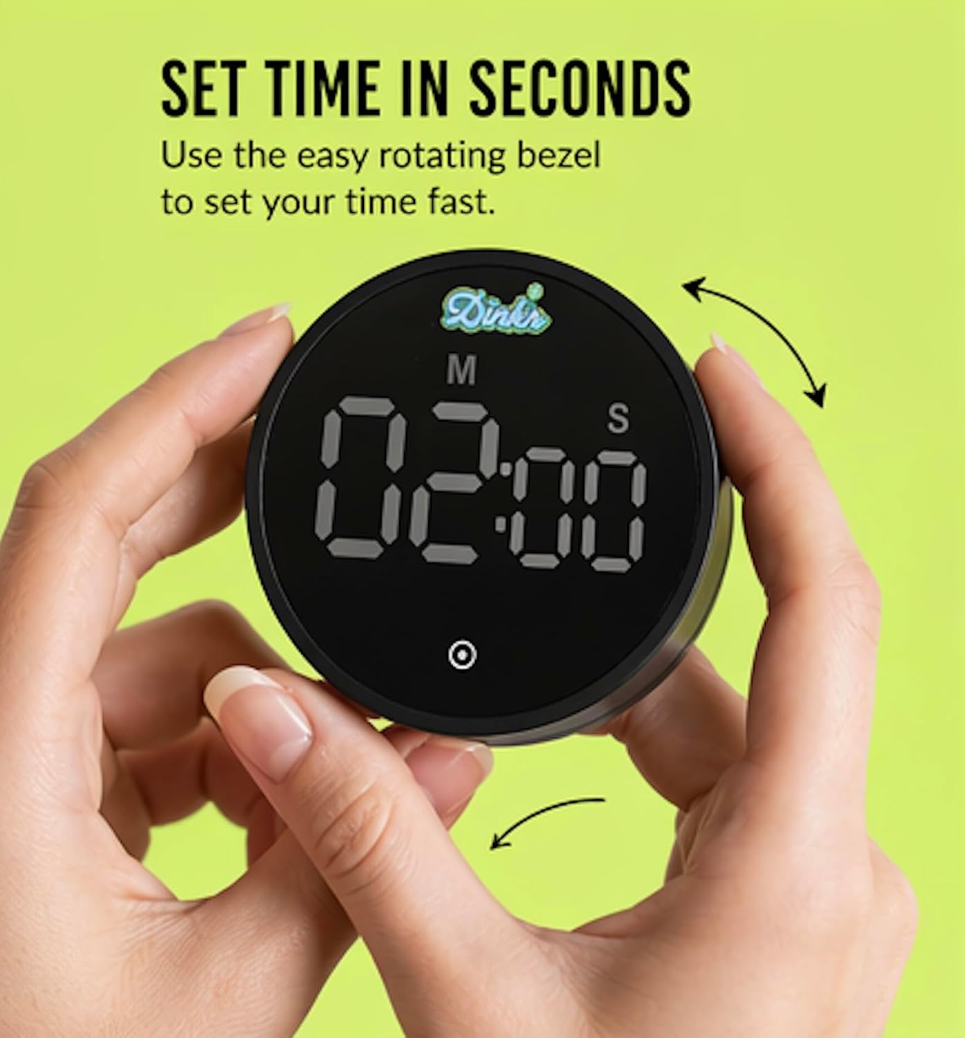 Setting the interval time by turning the timer bezel