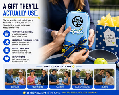 Ouch Pouch pickleball first aid kit with custom pickleball zipper pull